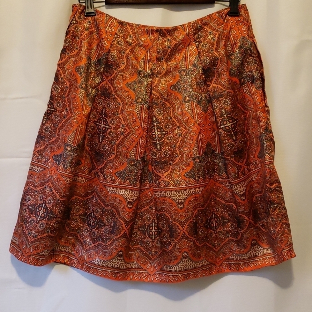 Love21 orange tapestry lined flare skirt - Picture 2 of 11